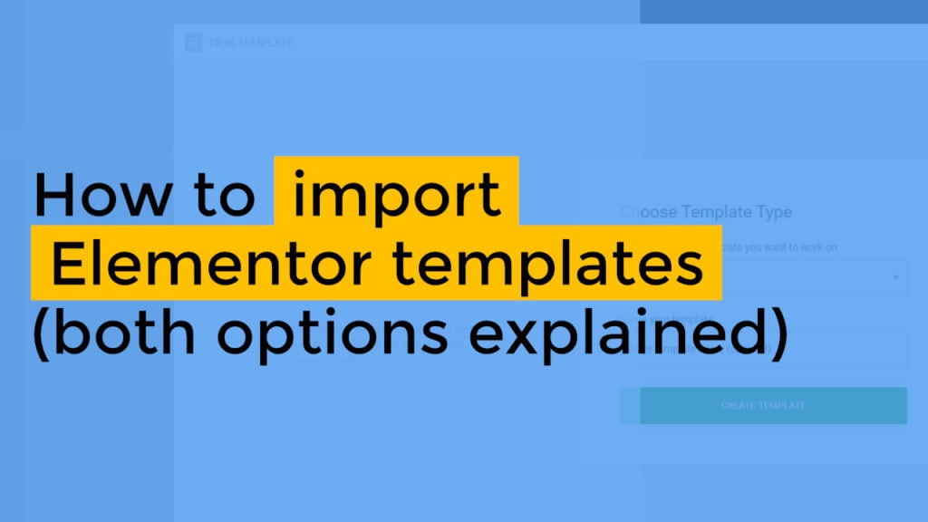 import Elementor templates